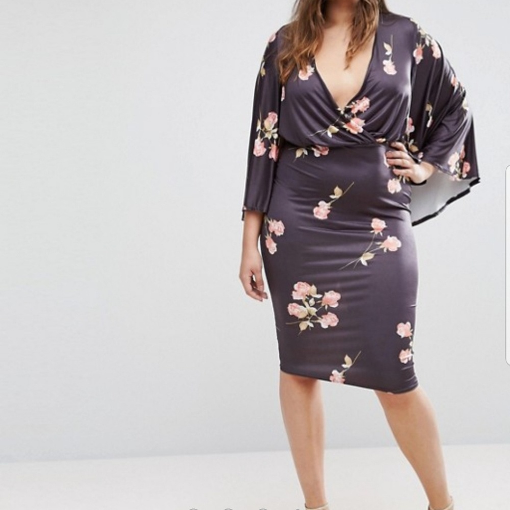 Wrap Front Cape Midi